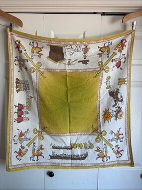 Vintage Dalarna Dalegarlia Handprinted Gamlestadens of Sweden Tapestry folk art